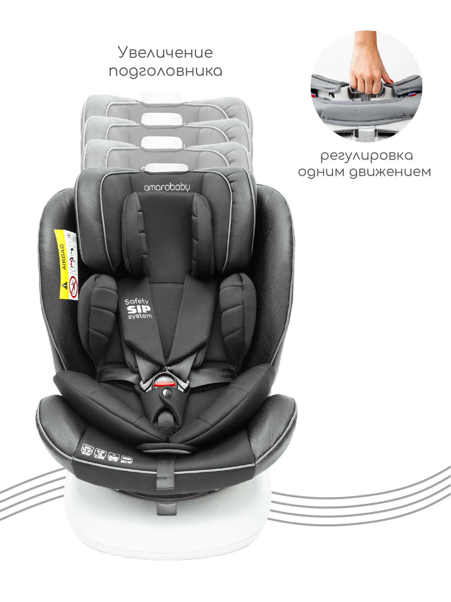 Автокресло Amarobaby Champion Isofix 0+/1/2/3 (0-36 кг) черный - фото 7