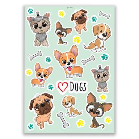 Наклейка интерьерная Woozzee I love dogs 2