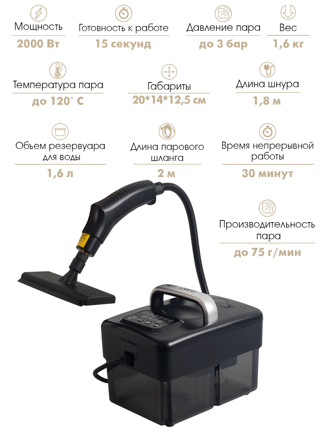 Пароочиститель ENDEVER Q-807 - фото 15