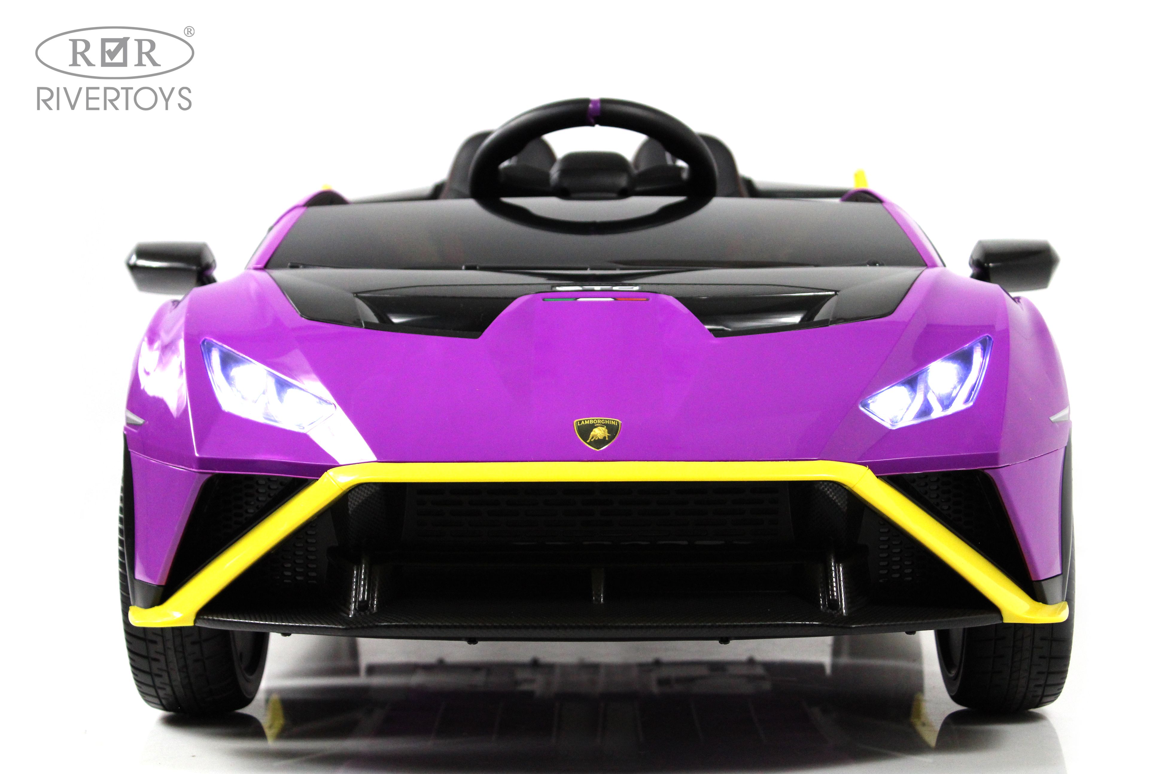 Электромобиль RIVERTOYS Lamborghini E888EE-YELLOW-PURPLE С пультом ДУ - фото 5