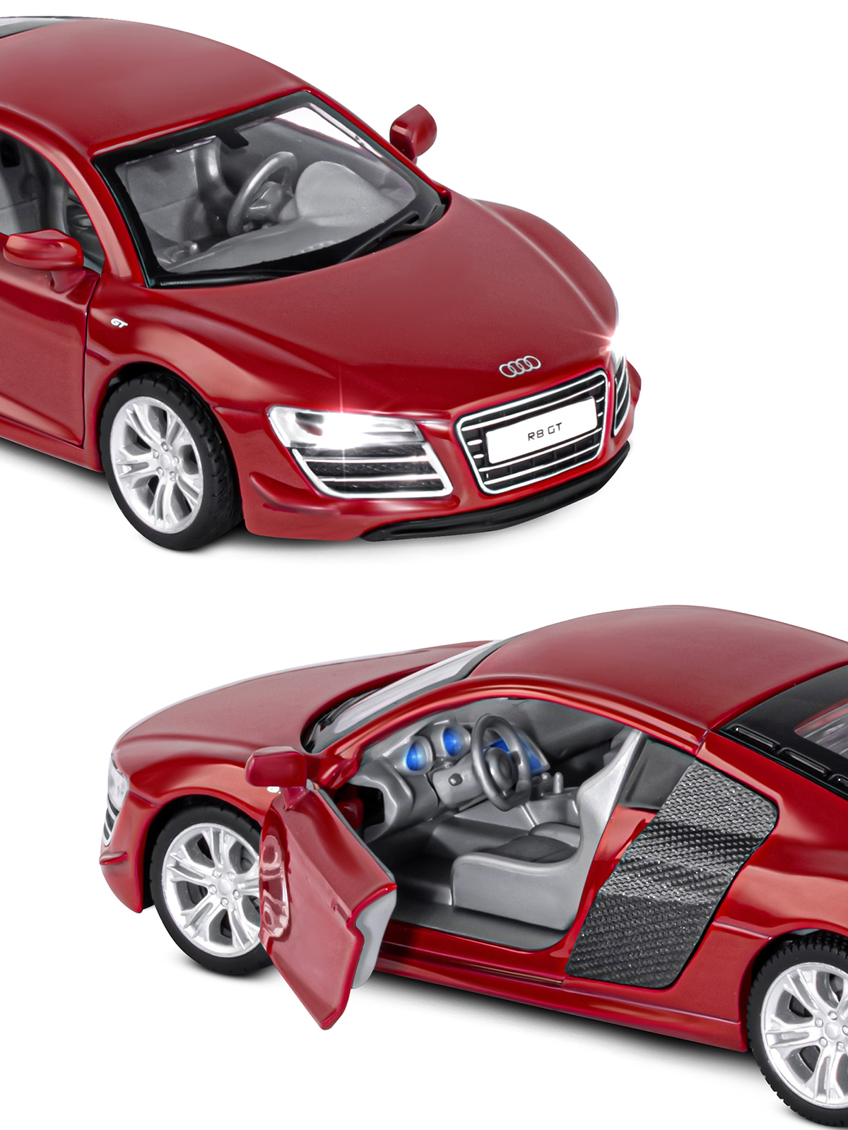 Автомобиль АВТОпанорама Audi R8 GT 1:32 JB1251311 - фото 9