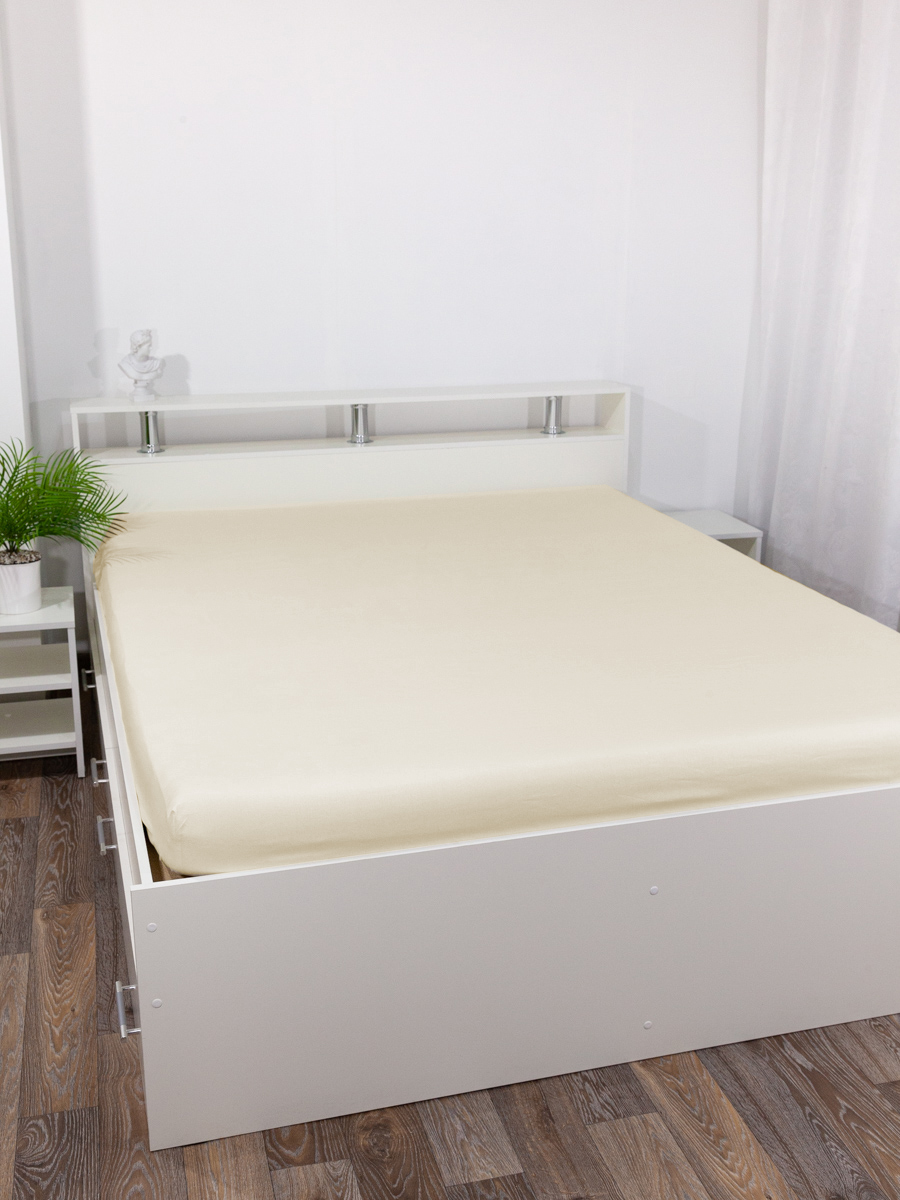 Простыня Wellness Крем 200 x 200 см на резинке 1 шт. - фото 6