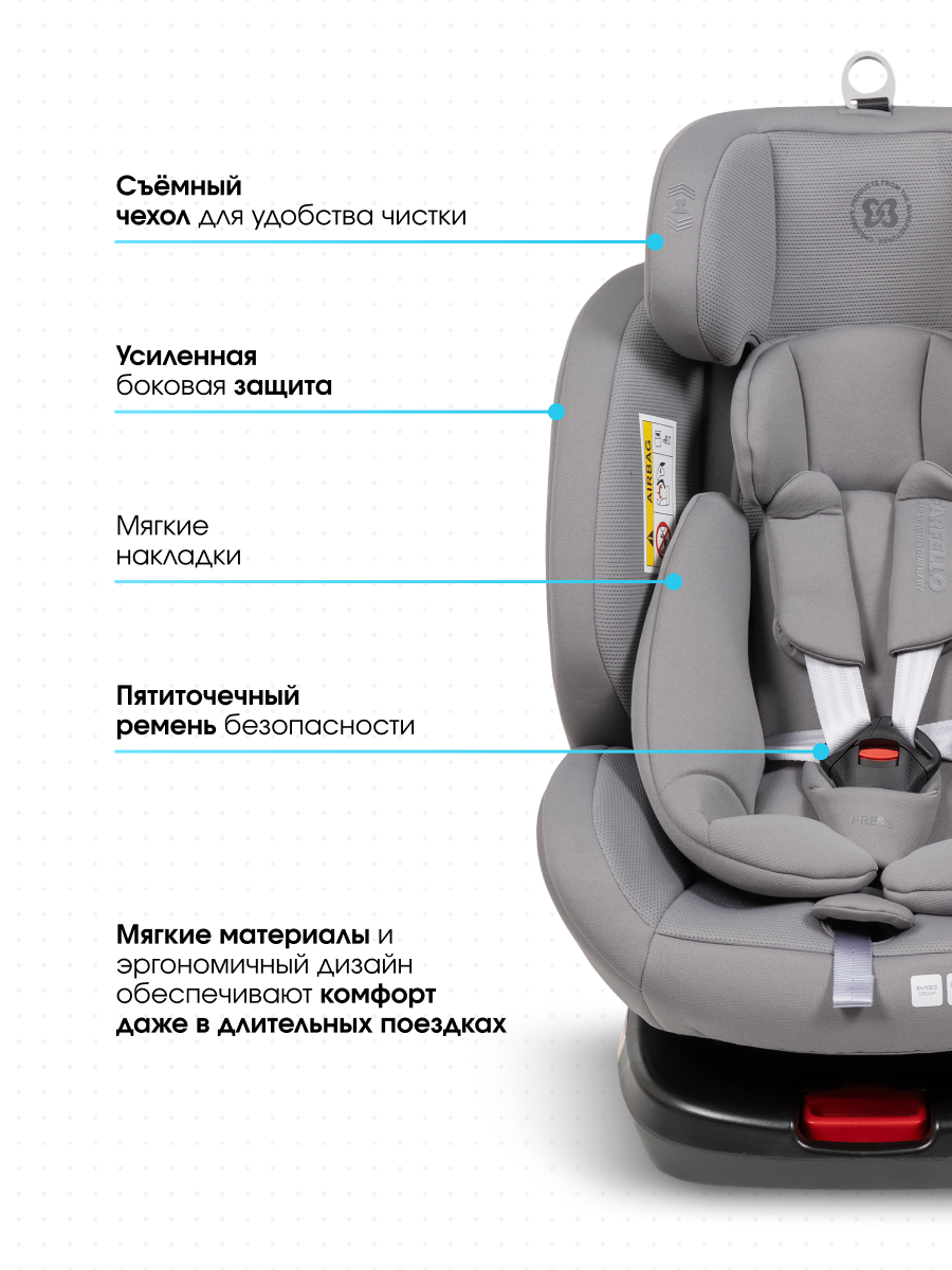 Автокресло Farfello YB102A Isofix 0+/1/2/3 (0-36 кг) серый - фото 5