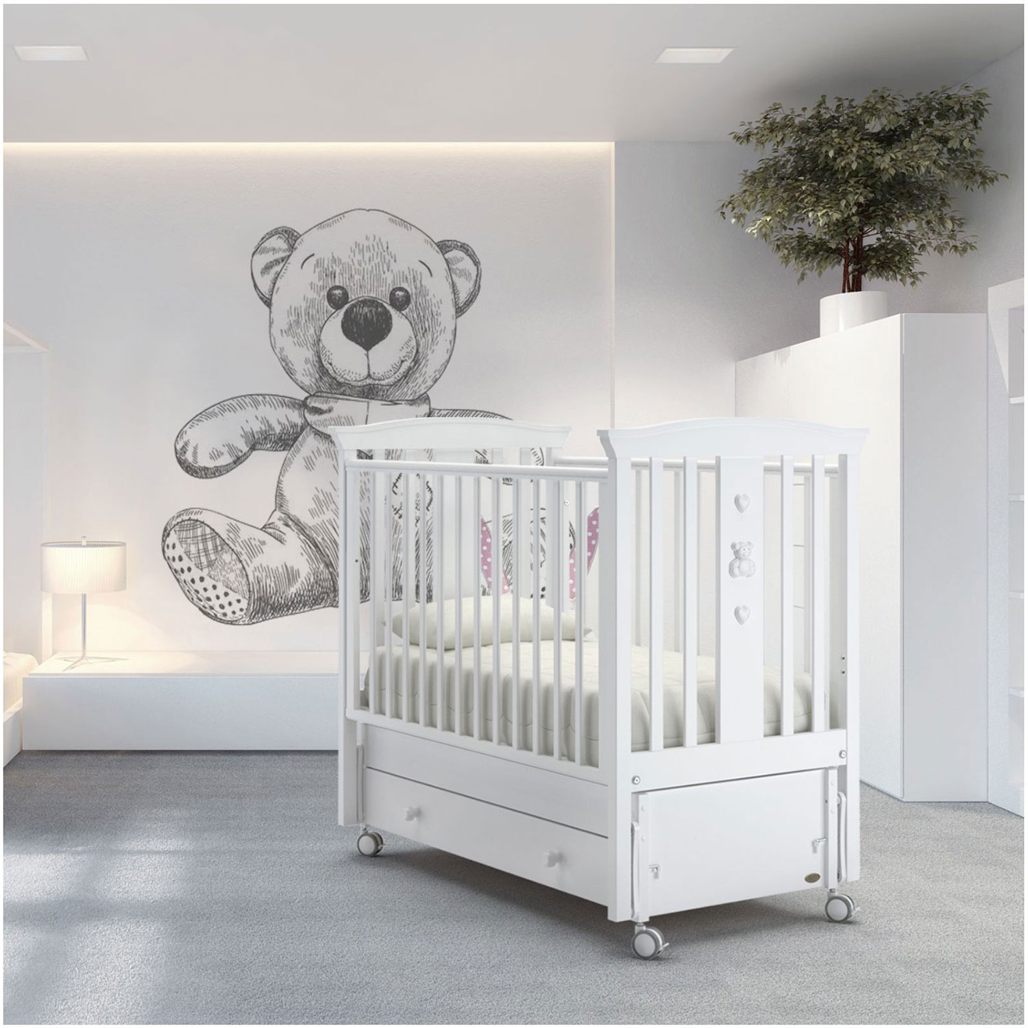 Детская кроватка Nuovita, продольный маятник (темный орех) - фото 10