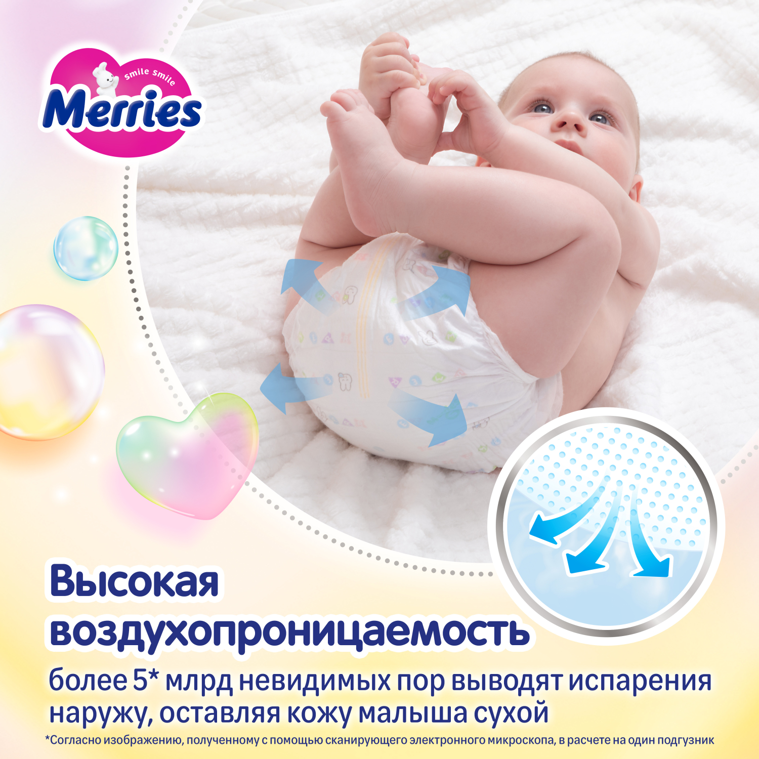 Подгузники Merries M (6-11 кг) 56 шт. - фото 3