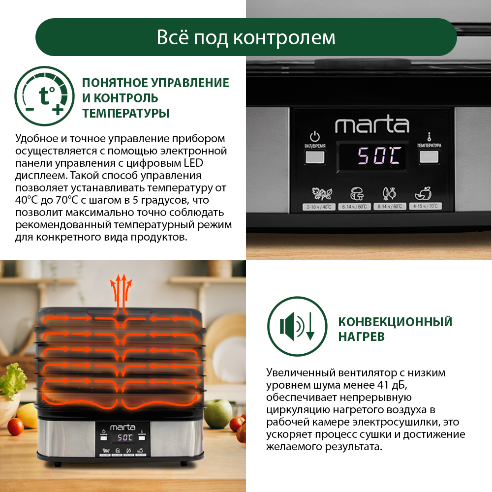 Электросушилка для овощей MARTA MT-FD1887E - фото 5