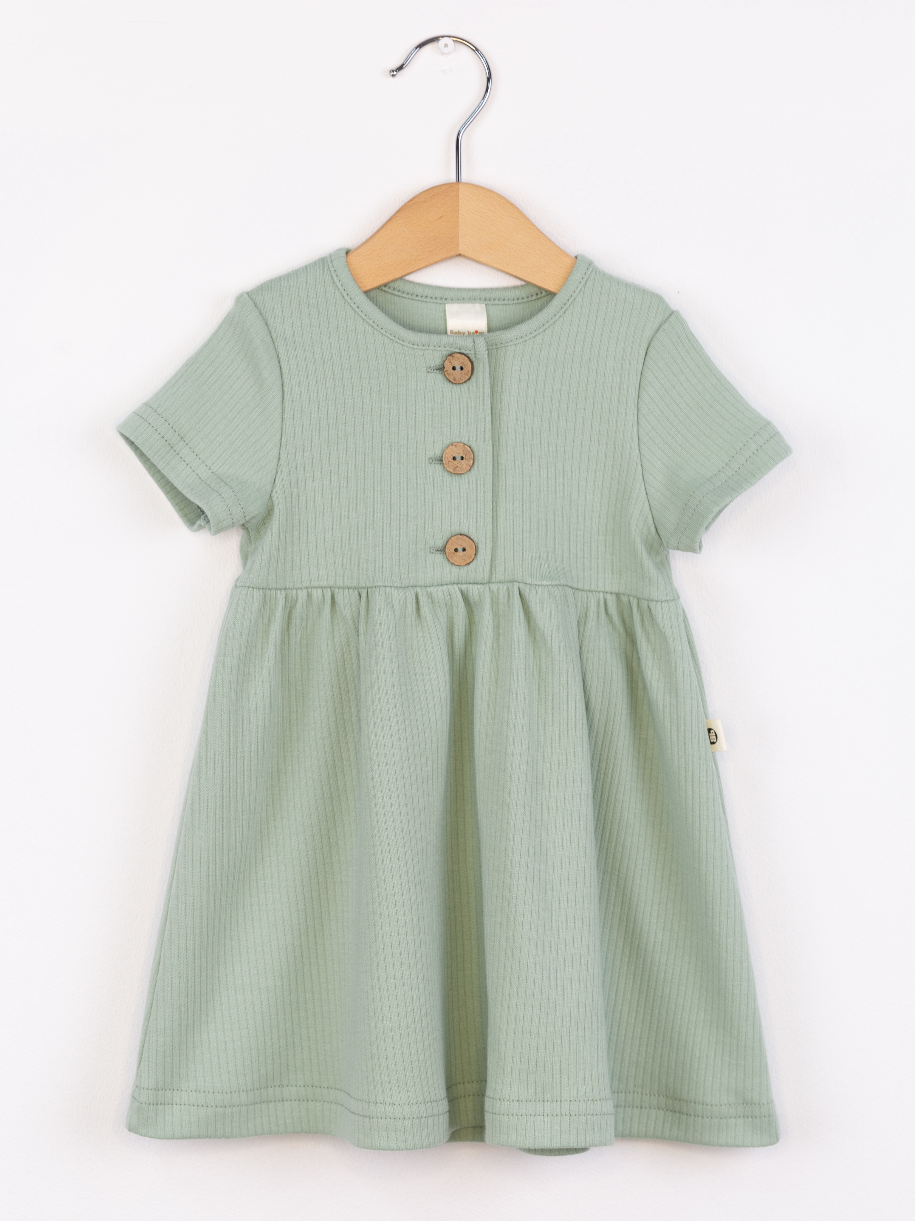 Платье Baby boom С265/4-И Платье короткий рукав пуговицы светлая фисташка - фото 1