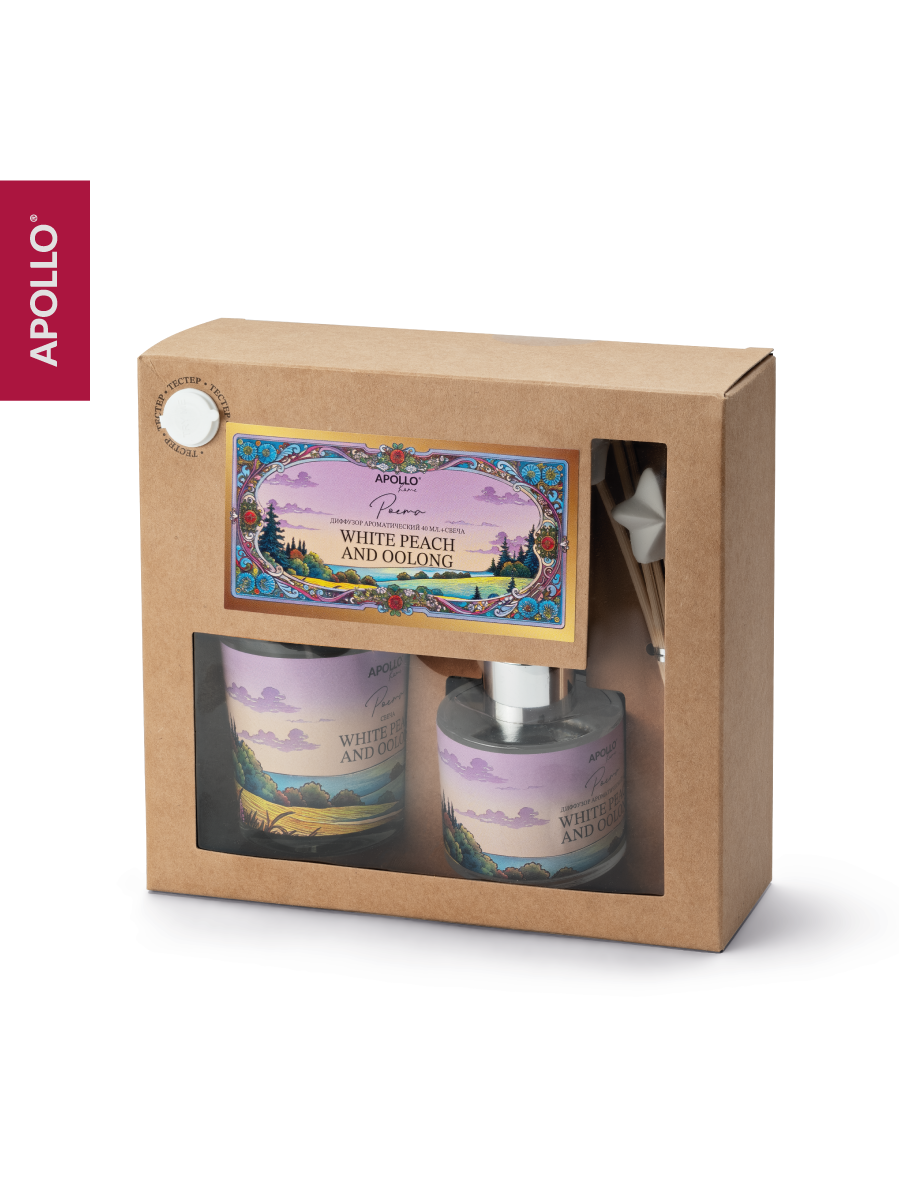 Ароматический диффузор и свеча APOLLO персик и улун 40 мл - фото 8
