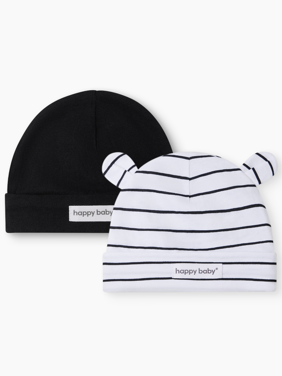 Шапочка 2 шт Happy Baby 90148-0_black-white - фото 1