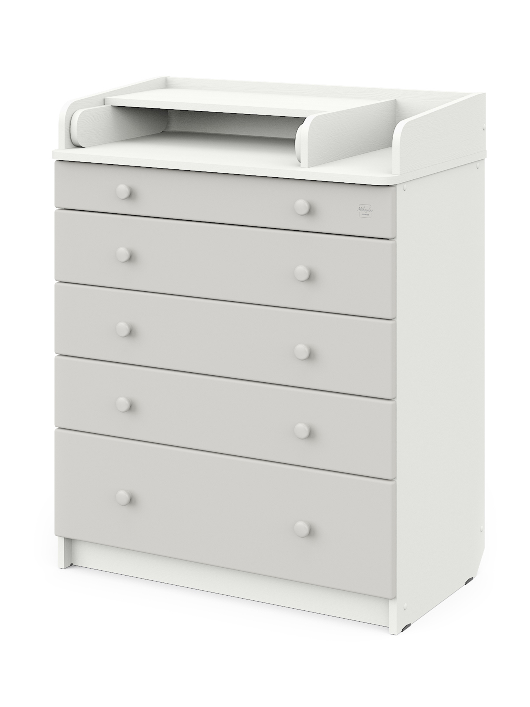 Комод пеленальный Aton Maks белый премиум серый - фото 1