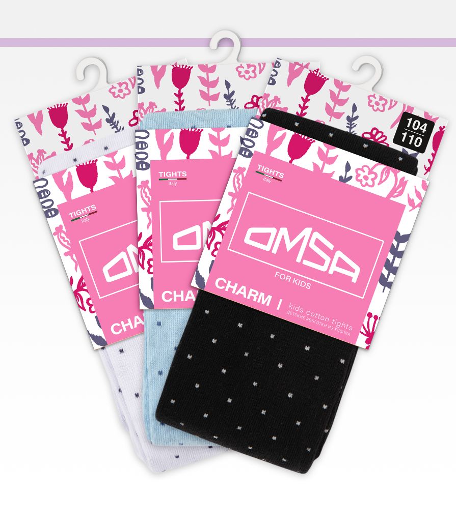 Колготки 3 пары Omsa Collant 12Р31-1 Bianco/Nero/Blu Chairo.кмп.3 - фото 1