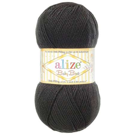 Пряжа для вязания Alize baby best бамбук акрил с эффектом антипиллинг 100 г 240 м 60 черный 5 мотков