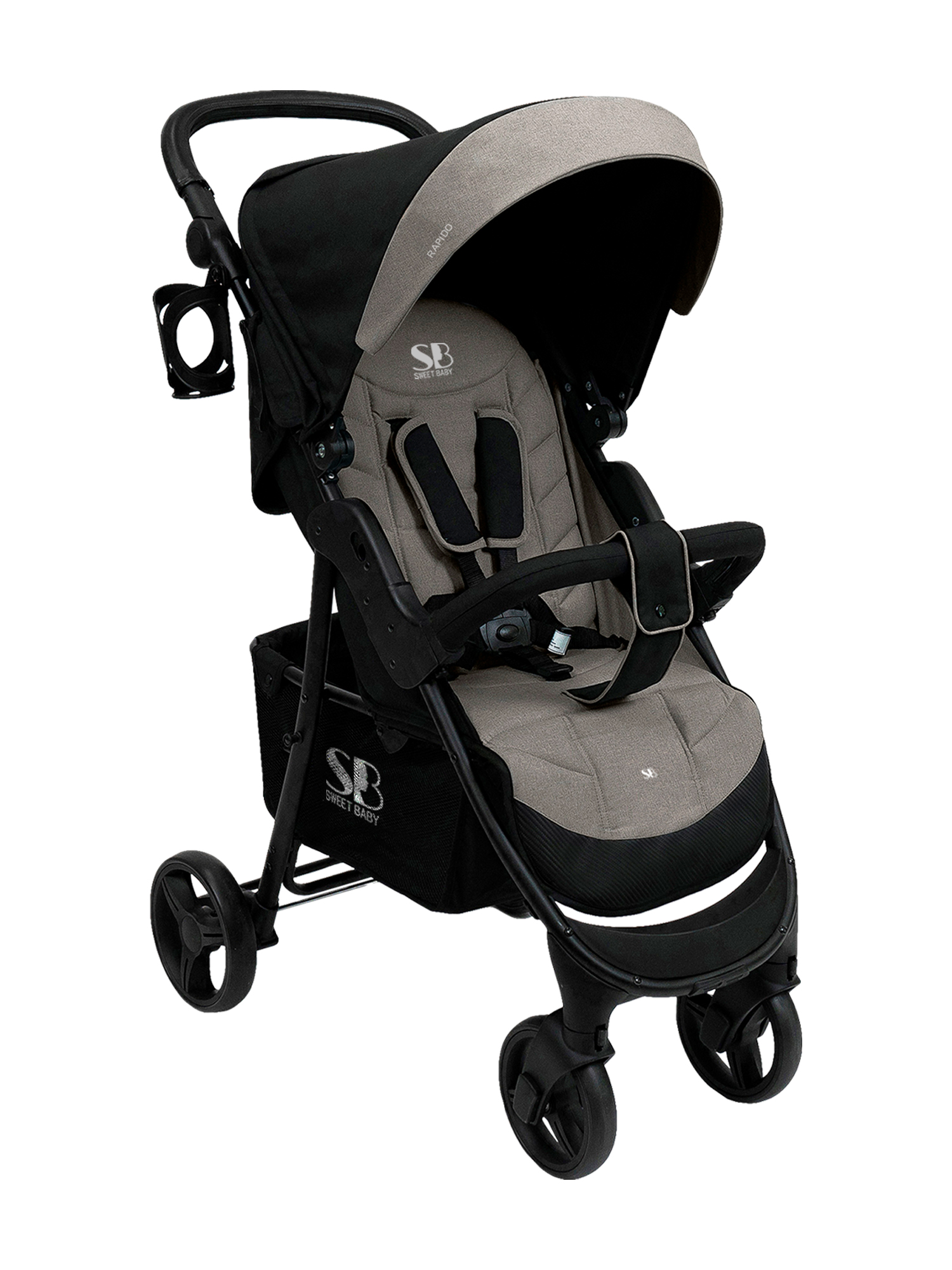 Коляска прогулочная Sweet Baby Rapido Dark Grey серый - фото 12