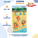 Коврик для ванны Три кота На пляже 69х38 см