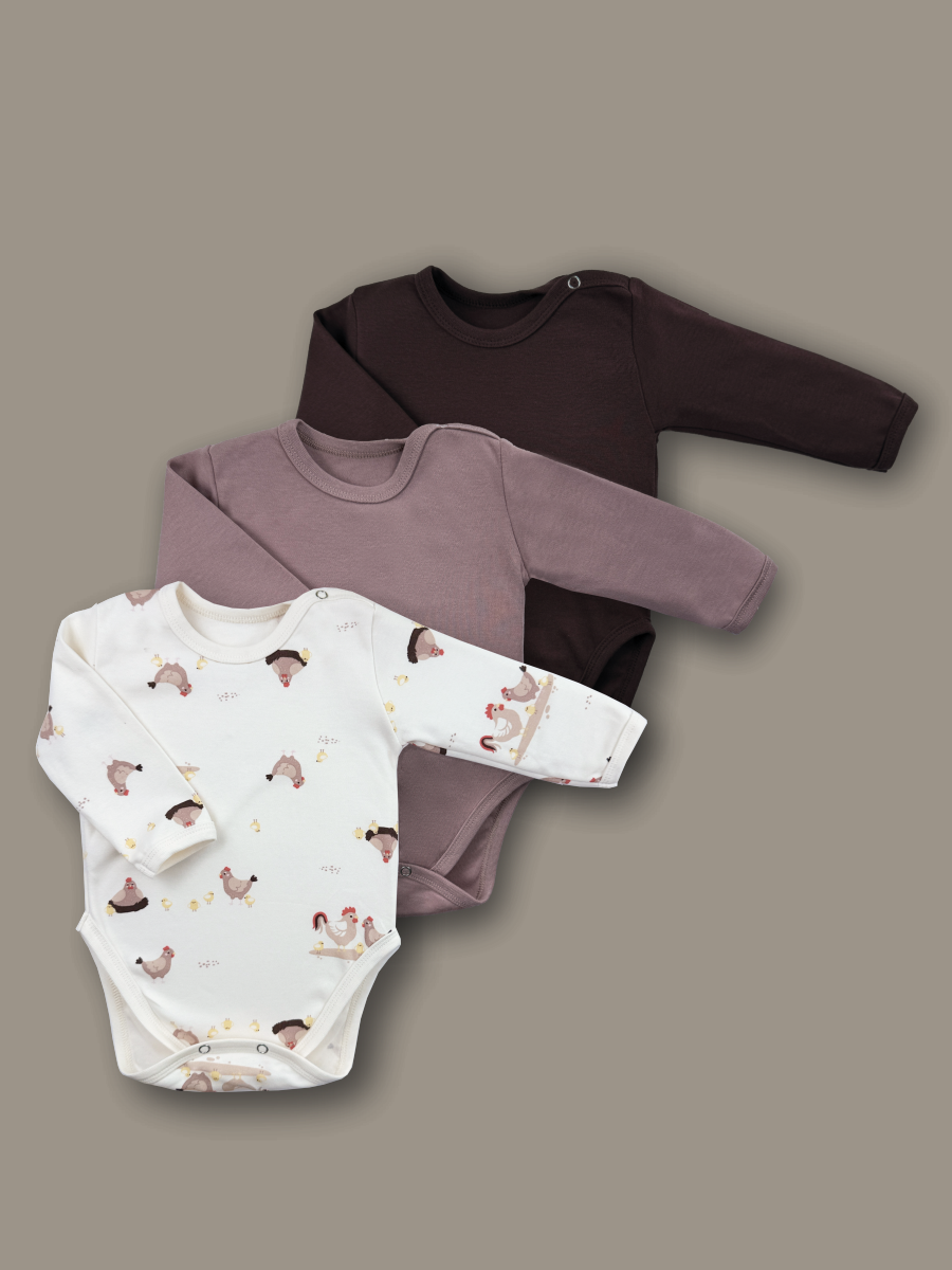 Боди 3 шт ШВЕЙНЫЕ ИСТОРИИ бодикурочки - фото 1