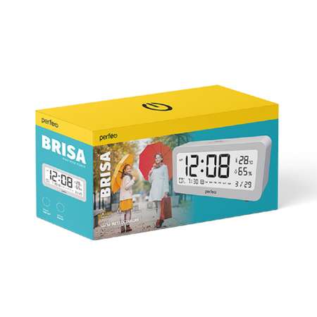 Часы-метеостанция Perfeo Brisa белый PF-S8827