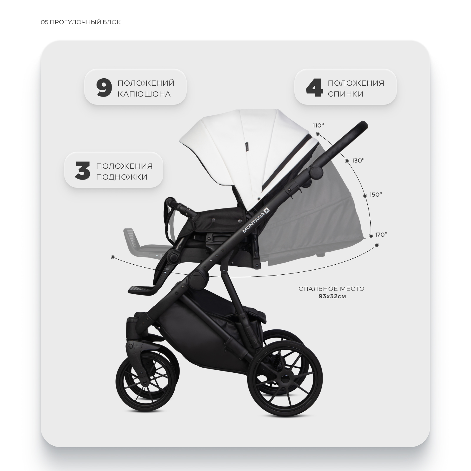 Коляска 2в1 Riko Basic Montana X Ecco белый - фото 5