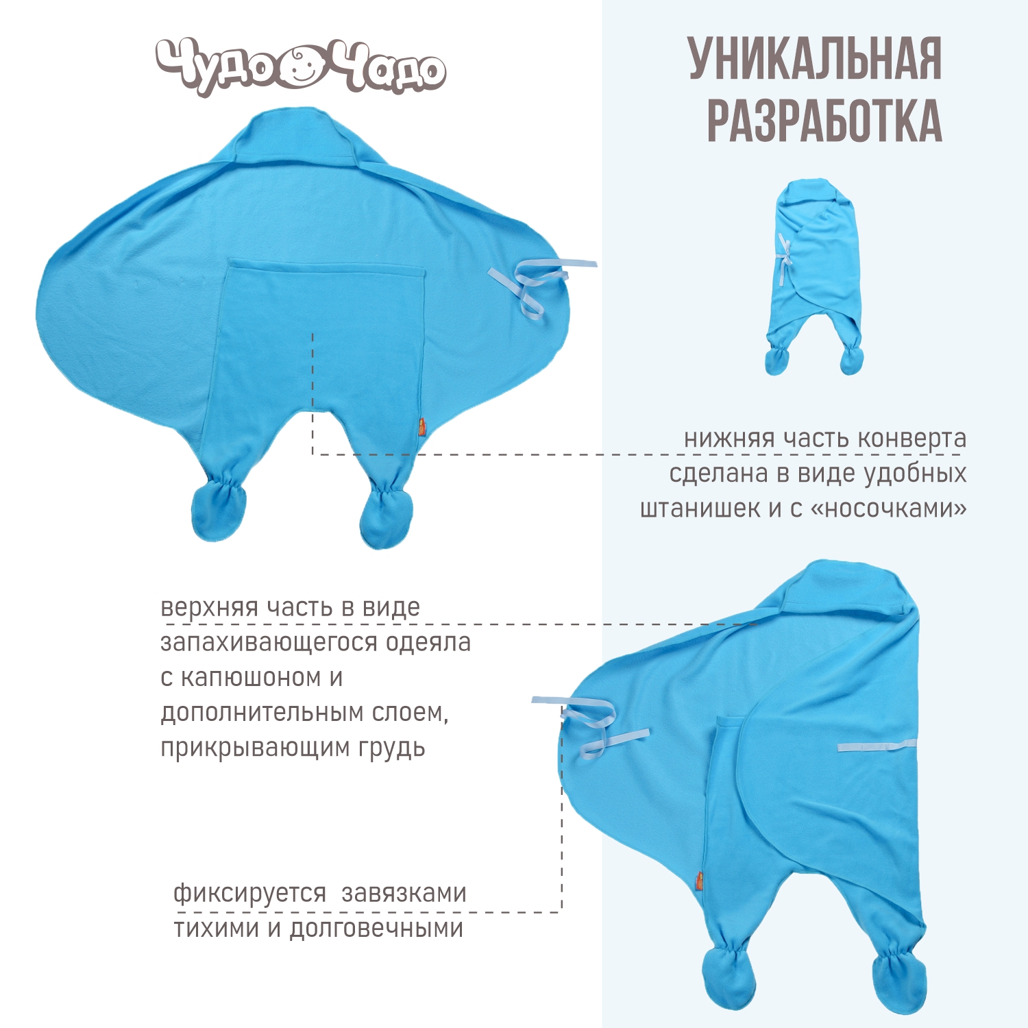 Конверт на выписку Чудо-Чадо Эльф бирюзовый - фото 3