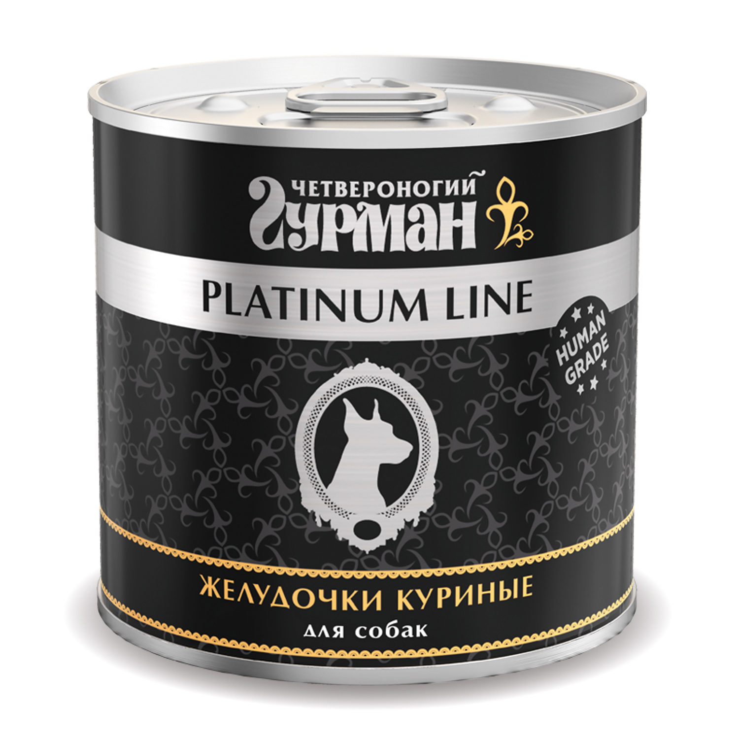Корм для собак Четвероногий Гурман 240г Platinum желудочки куриные в желе - фото 1