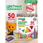 Карандаши цветные Brauberg 50 шт.