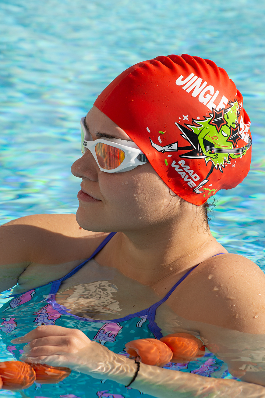 Шапочка в бассейн Mad Wave Happy New Year - фото 4