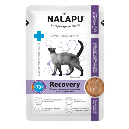 Корм для кошек NALAPU Recovery для взрослых кошек для восстановления питания и выздоровления 77г
