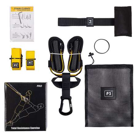 Тренировочные петли STRONG BODY P3 Pro черно-желтые подвесные тренировочные петли для фитнеса
