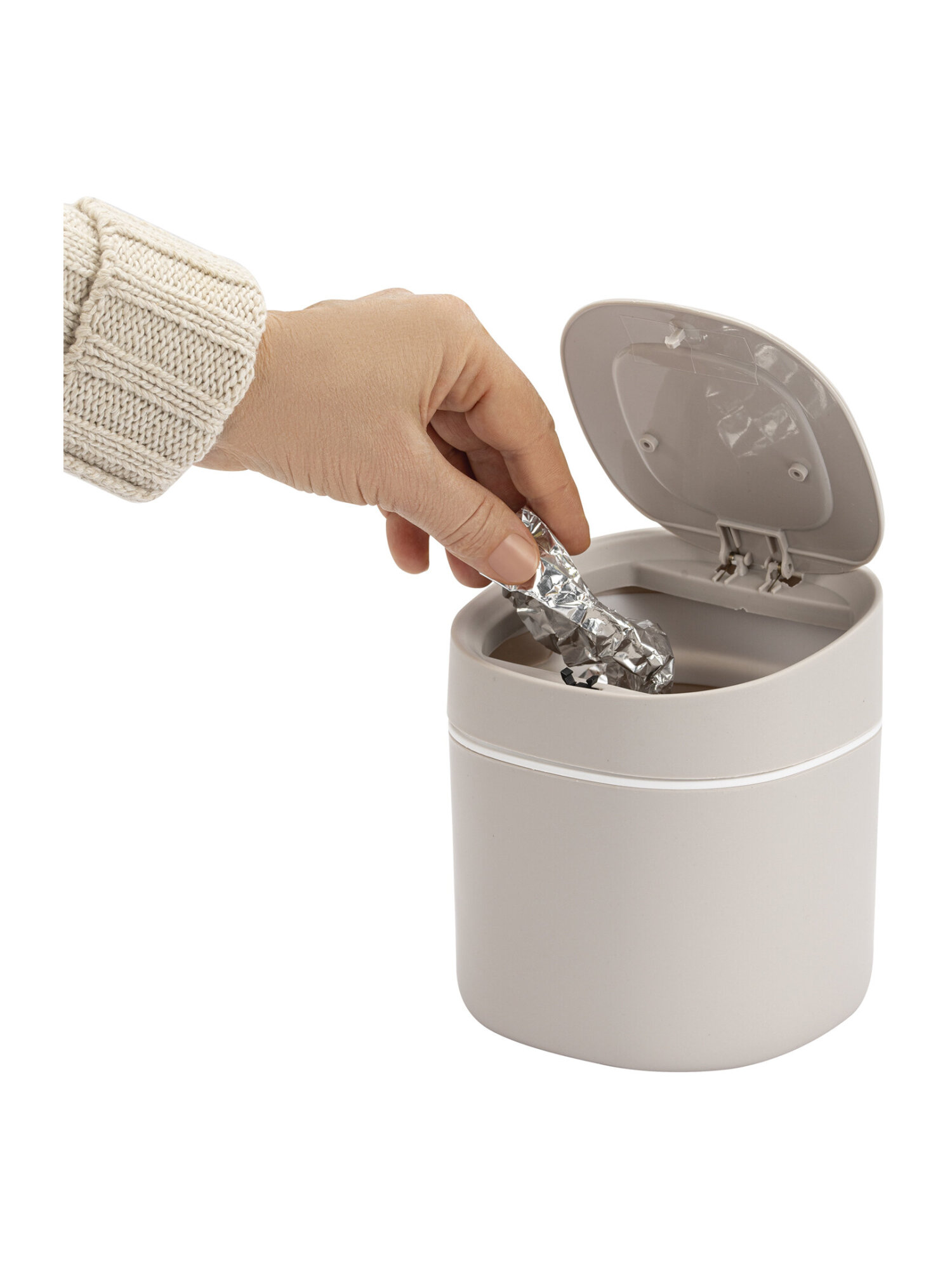 Мусорное ведро настольное BoomHouse с микролифтом 2,8 л белое 155х135мм - фото 12