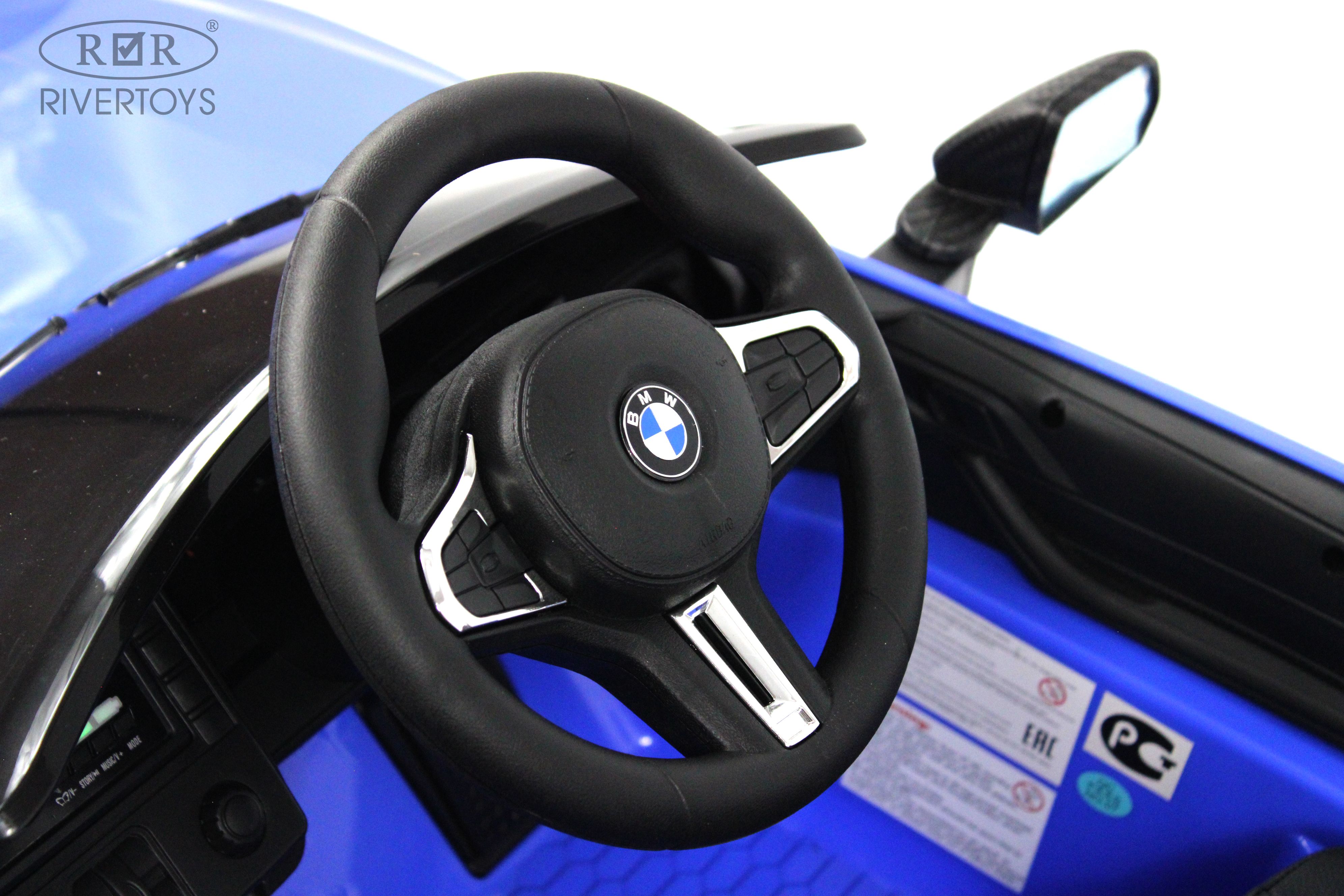 Электромобиль RIVERTOYS BMW A004AA-BMW-BLUE С пультом ДУ - фото 13