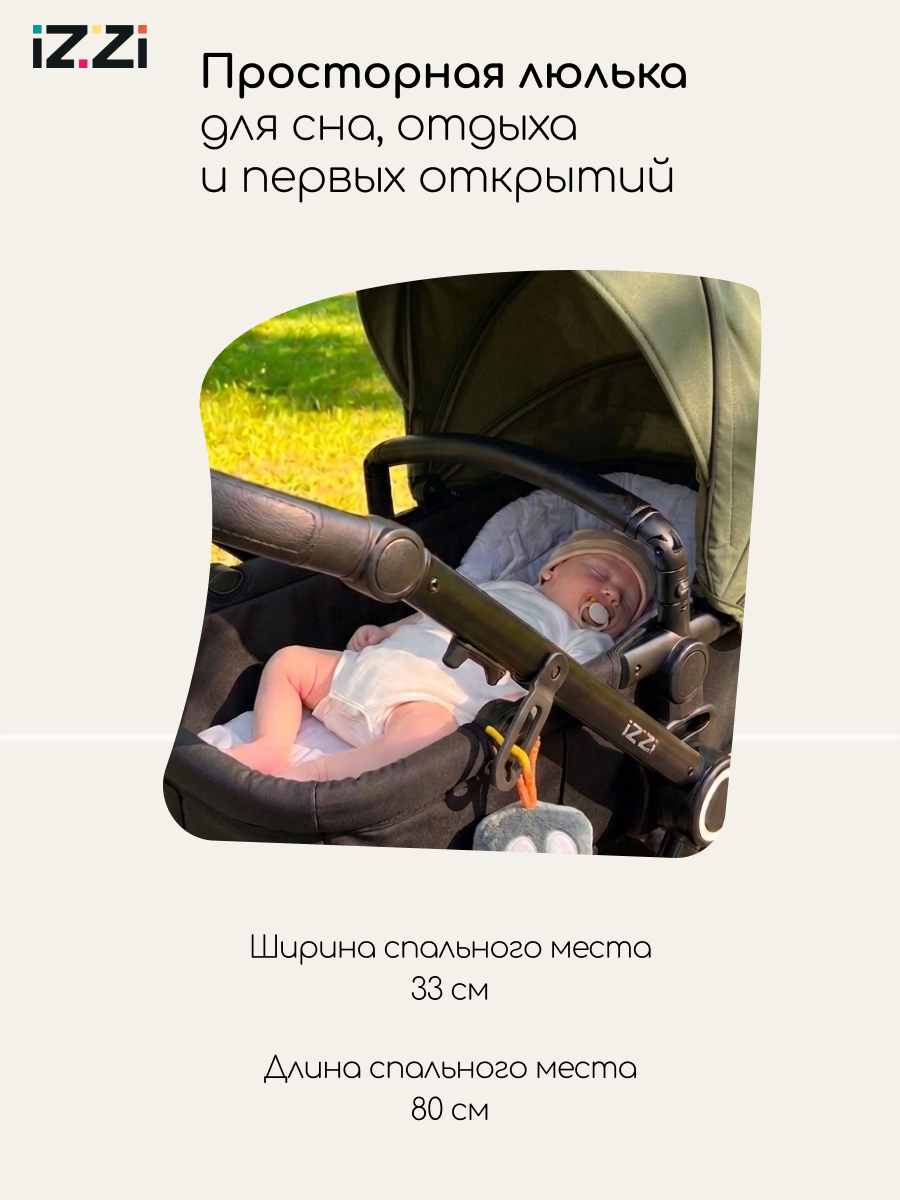Коляска трансформер iZZi Универсальная зеленый - фото 2