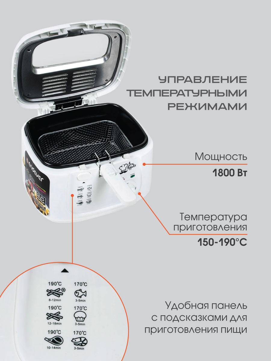 Электрическая фритюрница ENDEVER Skyline FR-111 - фото 3