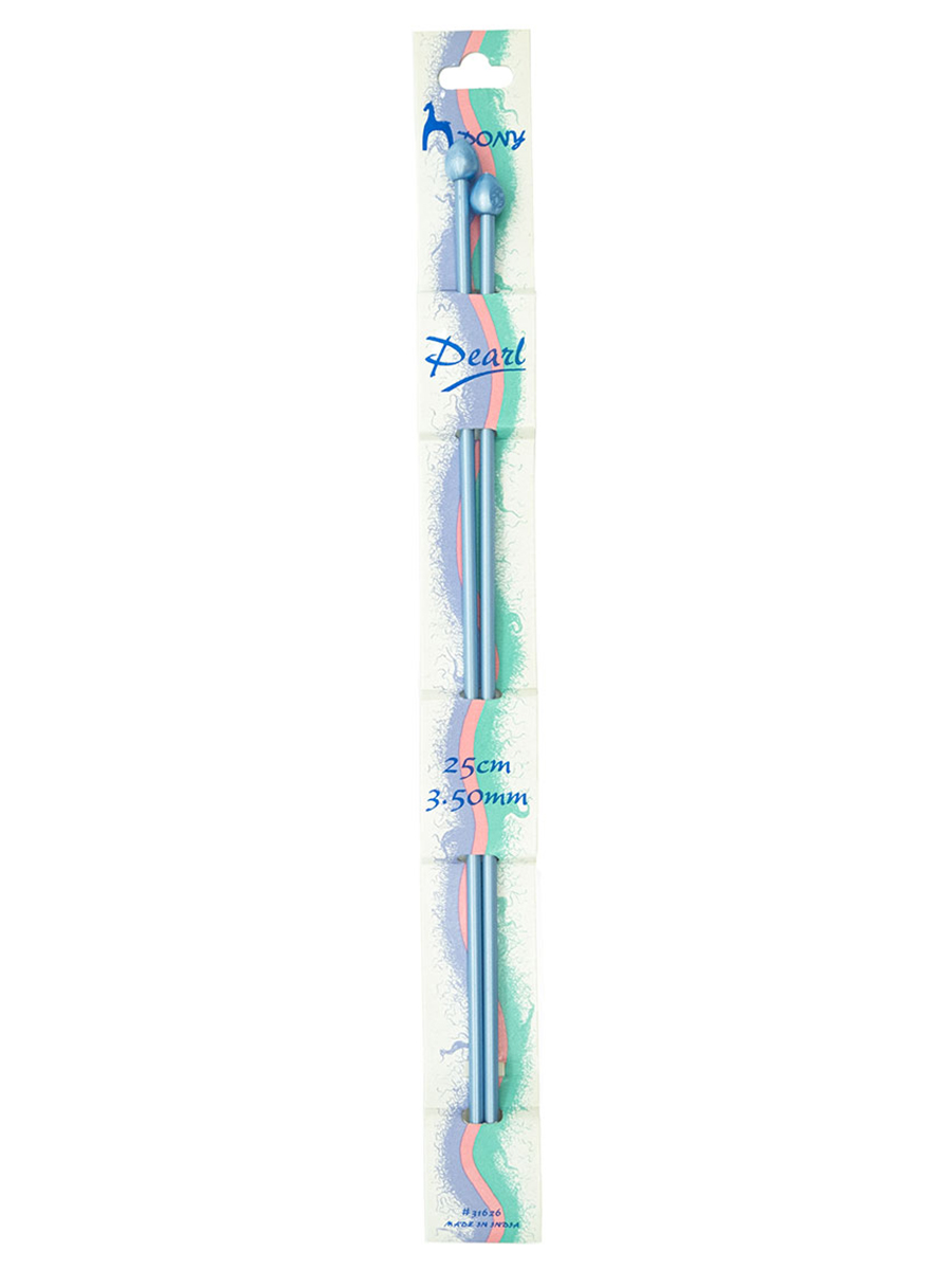Спицы прямые Pony пластиковые для начинающих PEARL 3.5 мм 25 см синие 31626 - фото 12