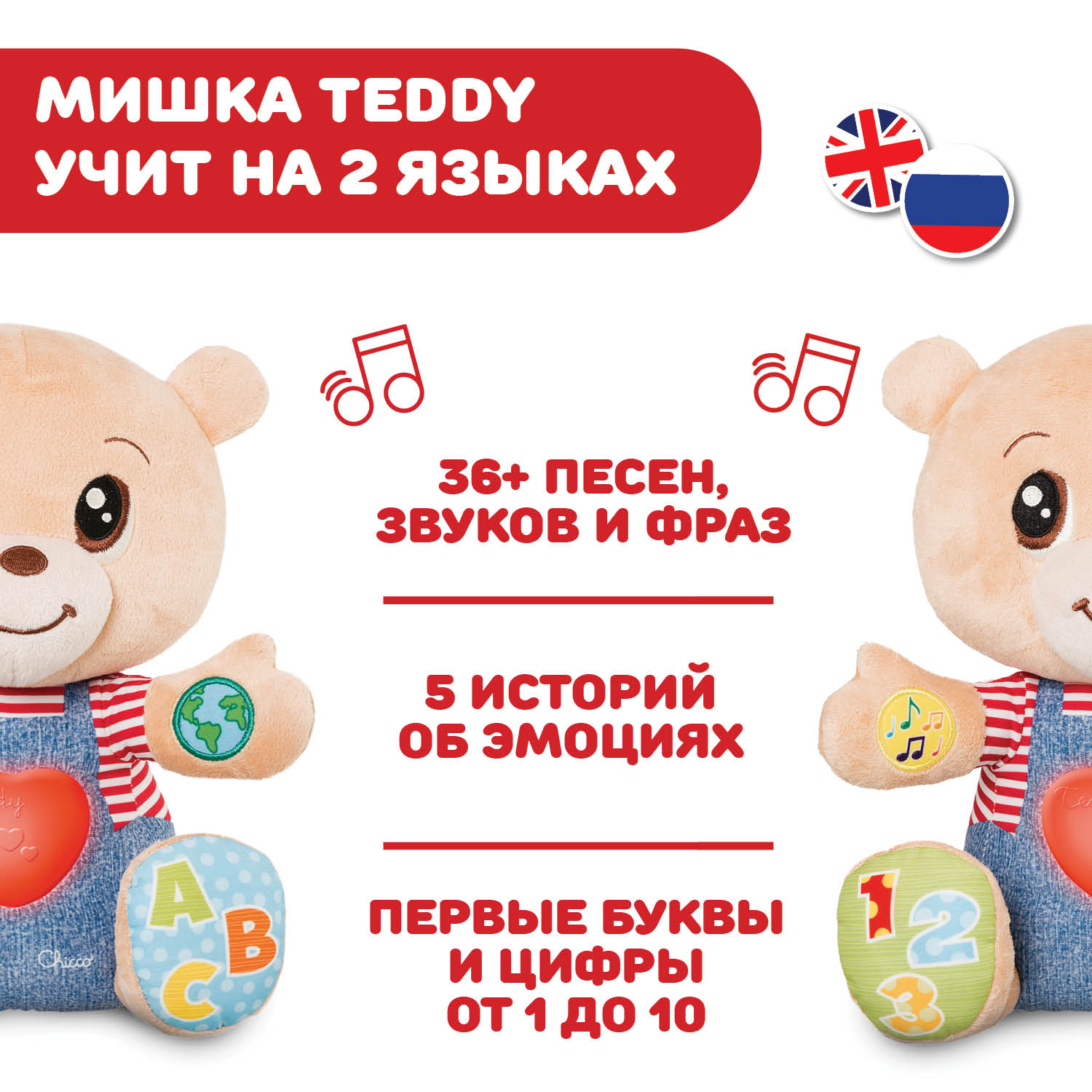 Игрушка Chicco Teddy Emotion Мишка - фото 5