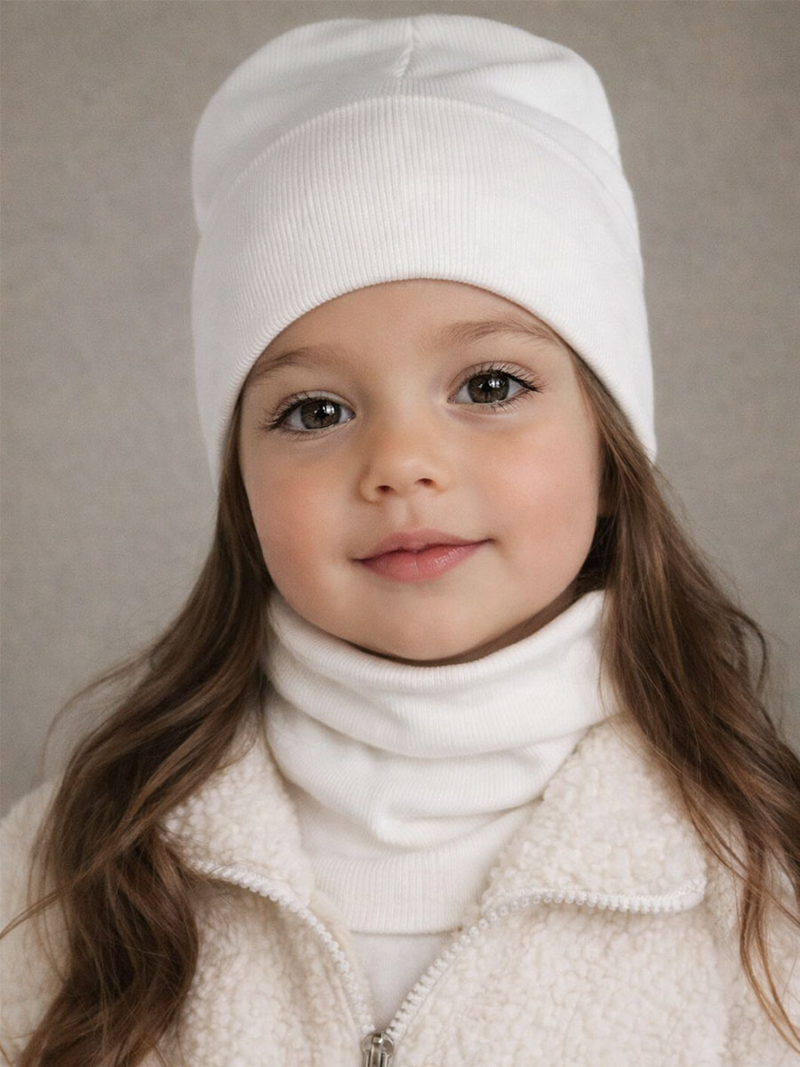 Шапка и снуд ПриКиндер U-Sp24554 Цвет: Молоко - фото 10