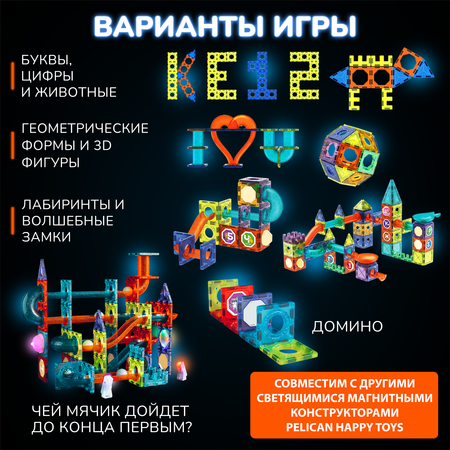 Конструктор PELICAN HAPPY TOYS Базовый набор магнитный