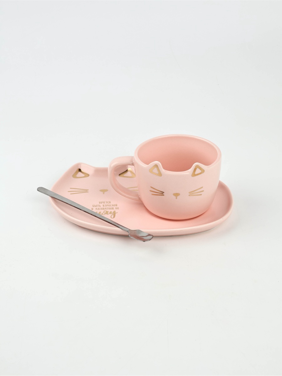 Набор Дорого внимание Мяу кружка 200 мл блюдечко - фото 13