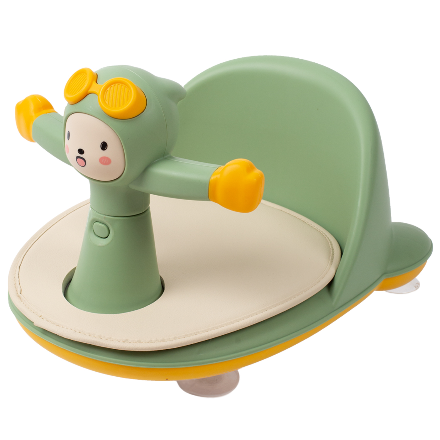 Сиденье LaLa-Kids для купания с мягким ковриком Летчик зеленое - фото 1