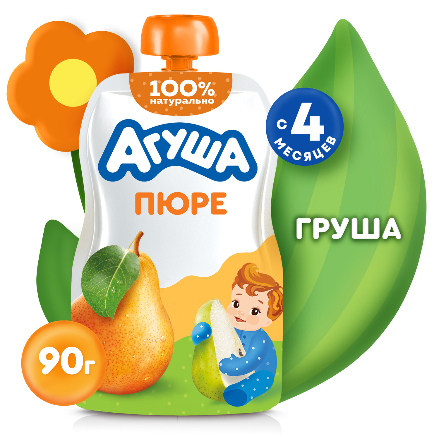 Пюре Агуша Груша с 4 мес 90 г - фото 1