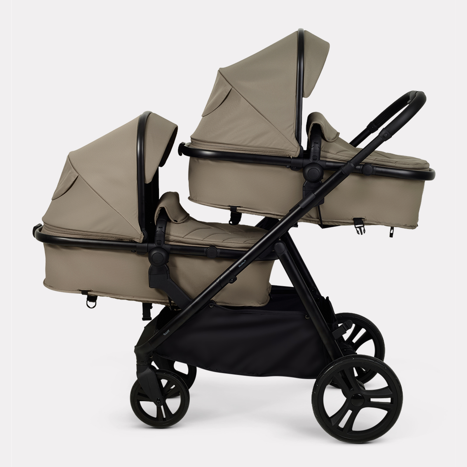 Коляска 2в1 для двойни Rant Basic Dualo коричневый - фото 6