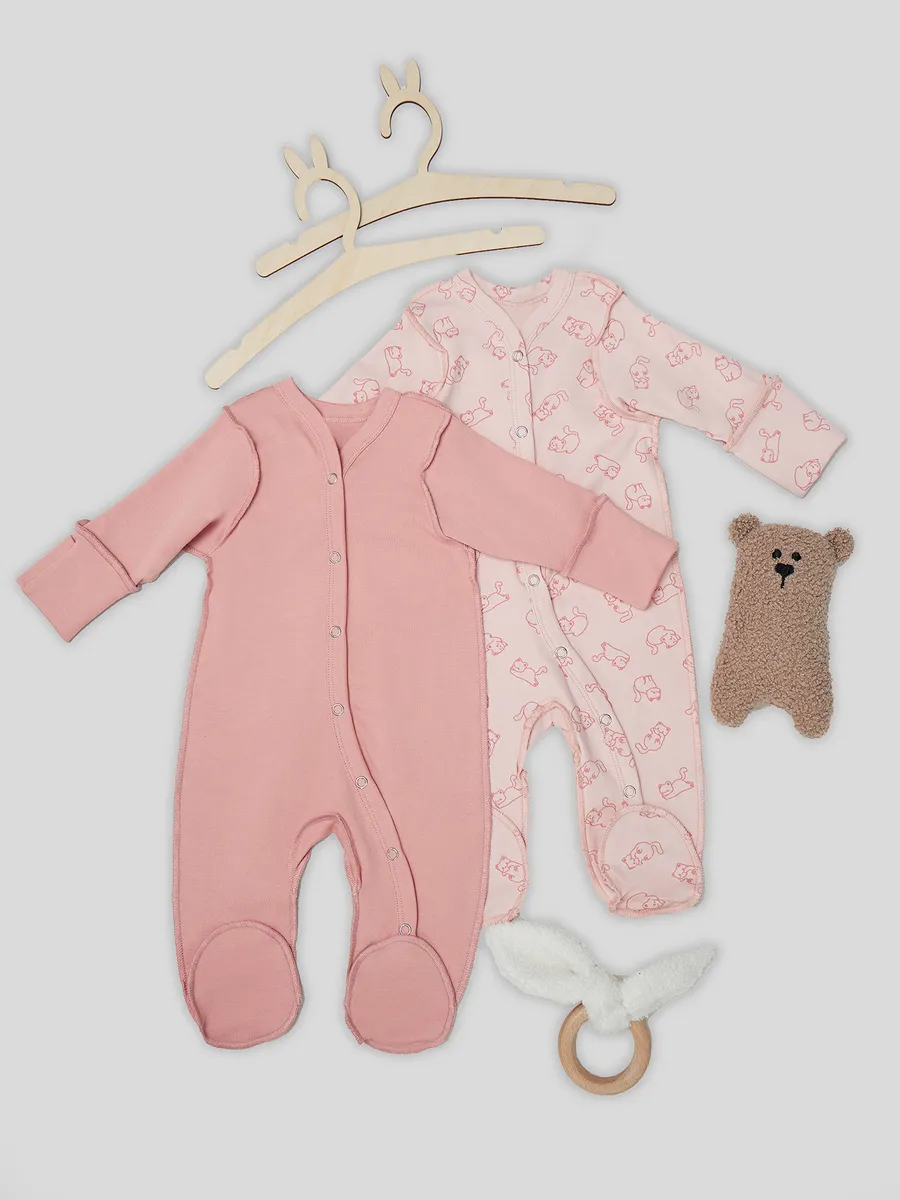 Комбинезон 2 шт Mark Formelle (Марк Формэль) 14005-2/котики на розовом +розово -коричневый - фото 14