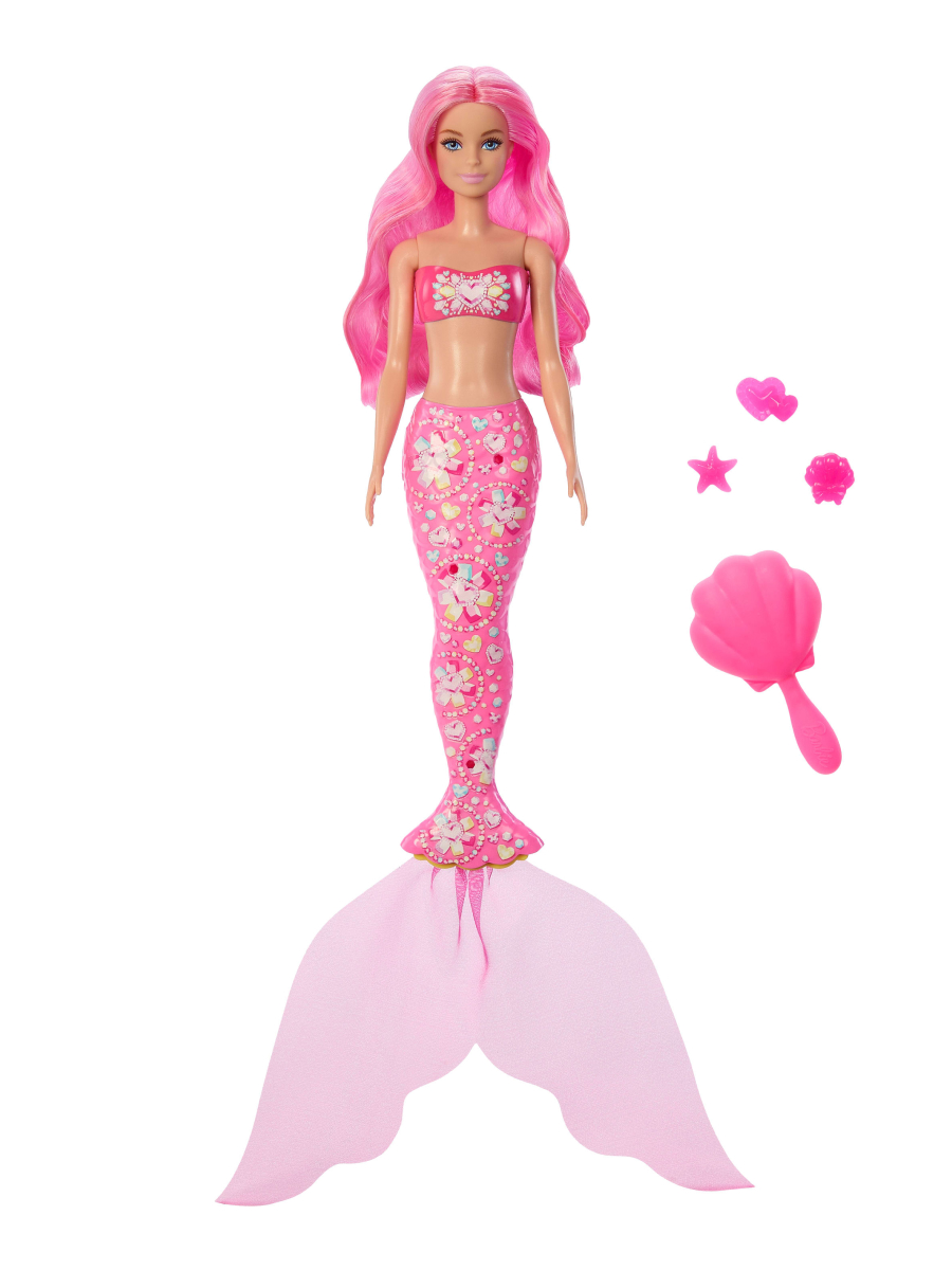 Кукла модельная Barbie Color Reveal Русалочка сюрприз высота 29 см JMW61/JFV58 - фото 4