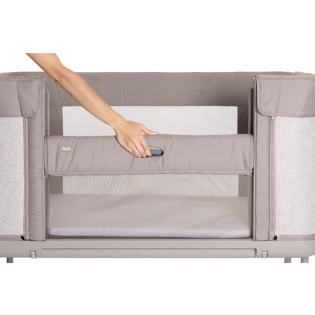 Детская кроватка Chicco Next2Me Forever прямоугольная, без маятника (серый)