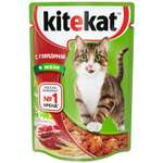 Корм влажный для кошек KiteKat 85г говядина в желе