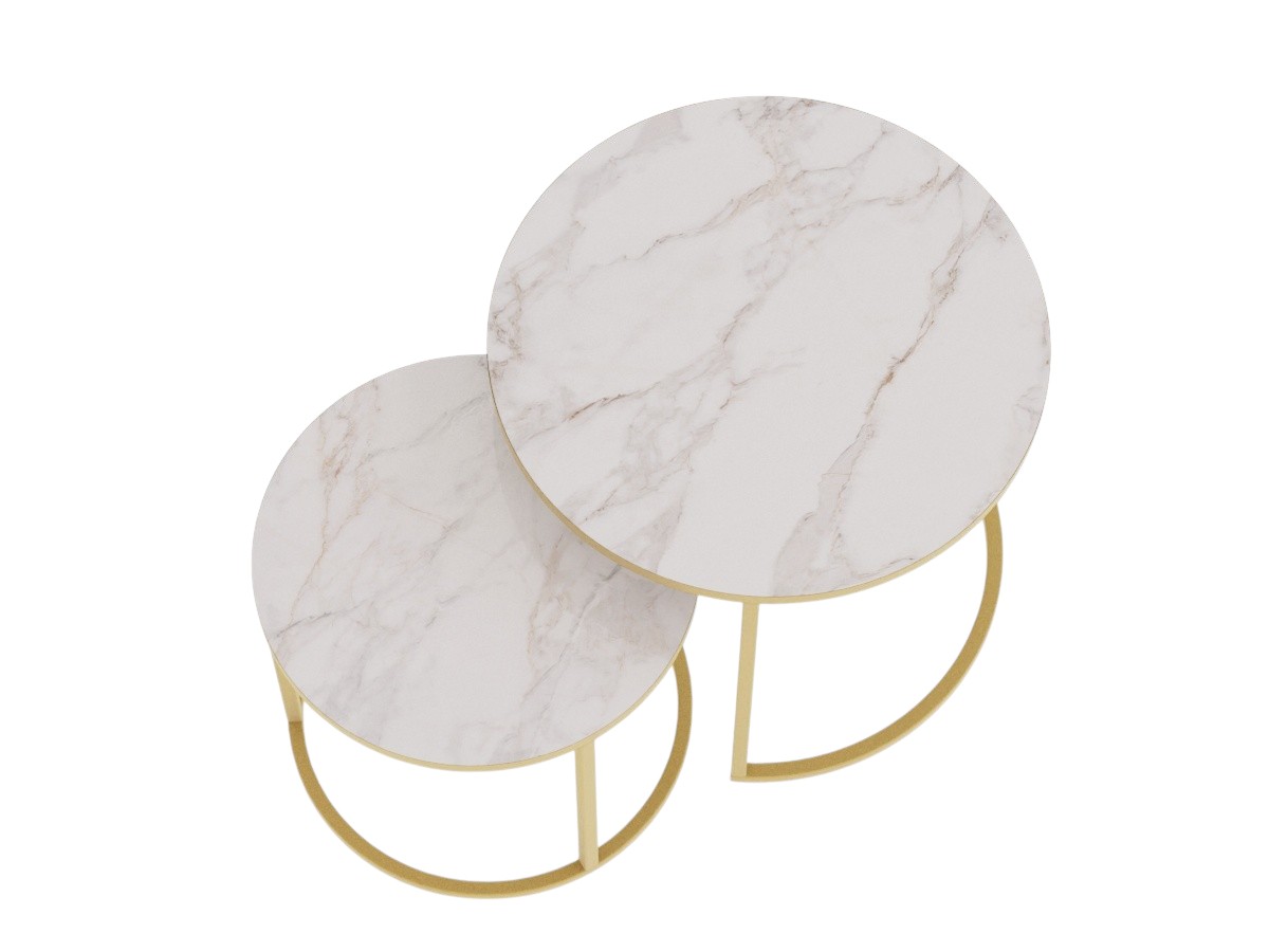 Стол журнальный SLINE Верона керамогранит 40/50 белый глянец - фото 6