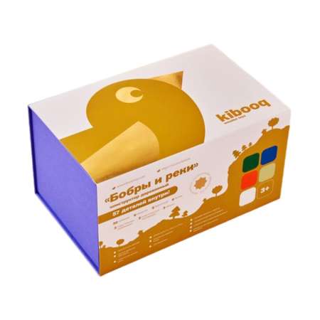 Конструктор kibooq Бобры и реки деревянный