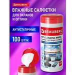 Влажные салфетки Brauberg 100 шт.