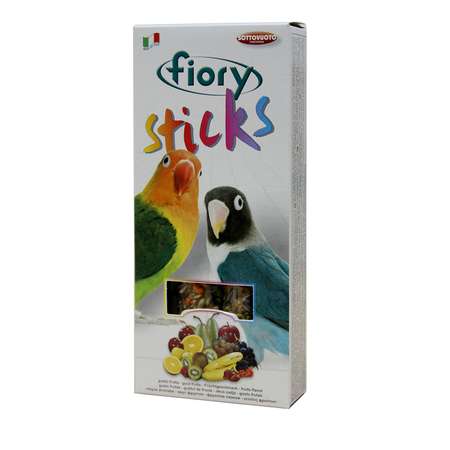 Лакомство для попугаев Fiory Sticks для средних Палочки с фруктами 60г 2шт