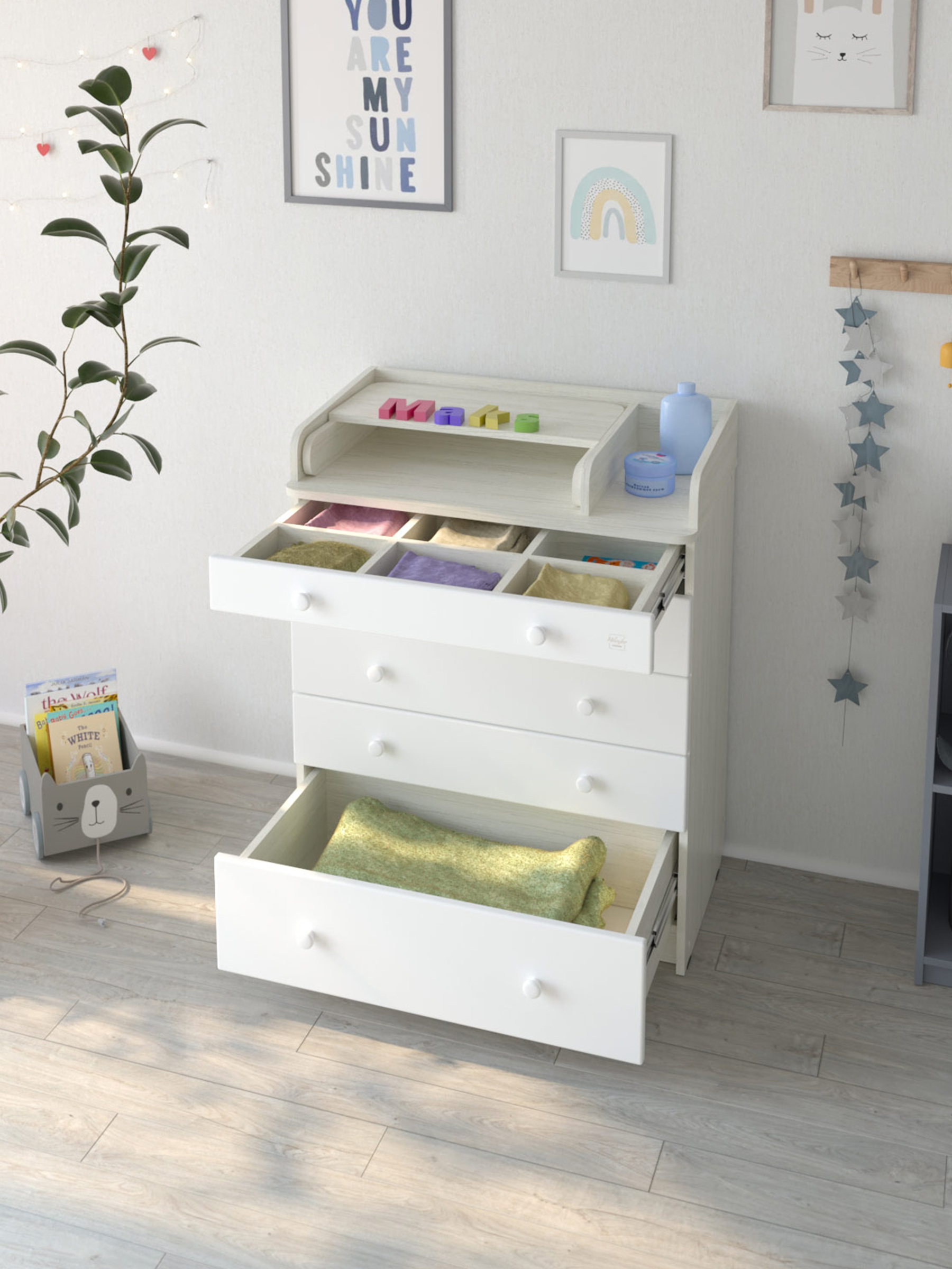 Комод пеленальный Aton Maks древесина белая белый - фото 10