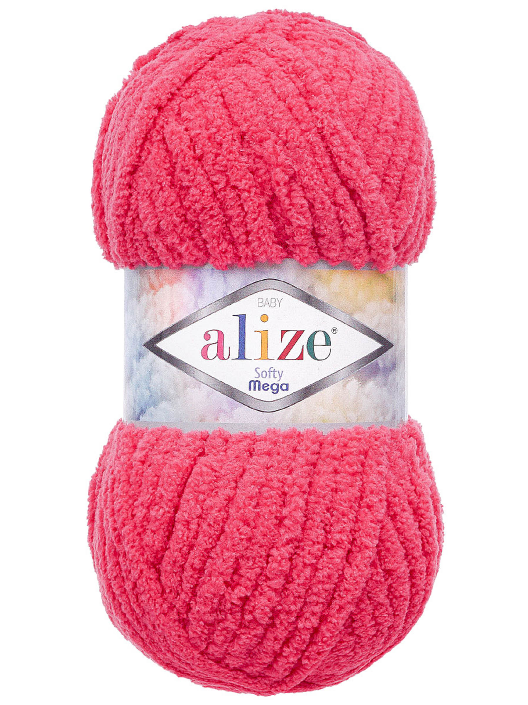 Пряжа для вязания Alize softy mega 100 гр 70 м микрополиэстер мягкая 798 бугенвиллия 5 мотков - фото 4