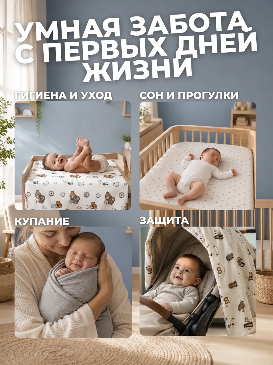 Пелёнка Bestroni 90х100 см 5 шт. - фото 7